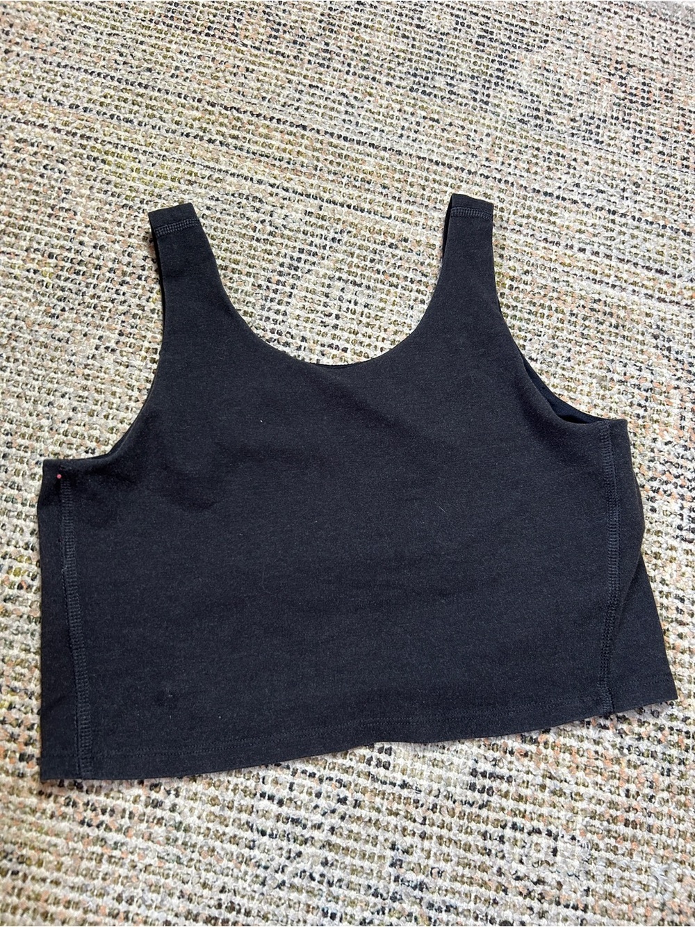 Old Navy Black Ribbed Square Crop Tank